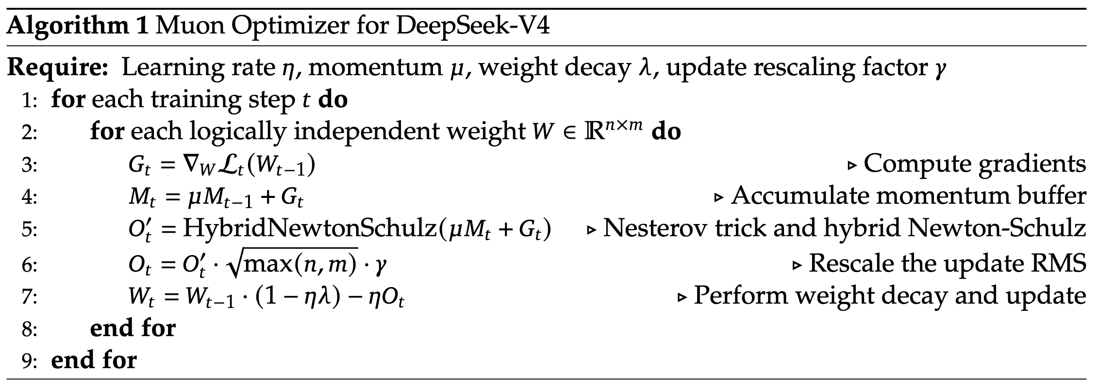 DSV4 Algorithm 1